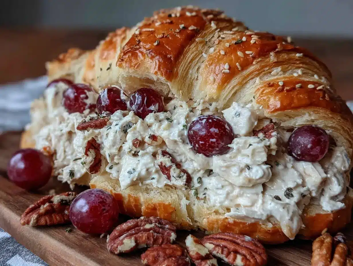 creamy chicken salad croissant preparation steps