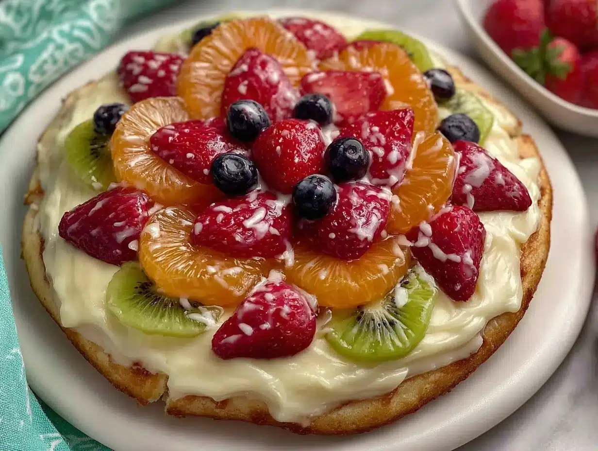 creamy fruit pizza preparation steps