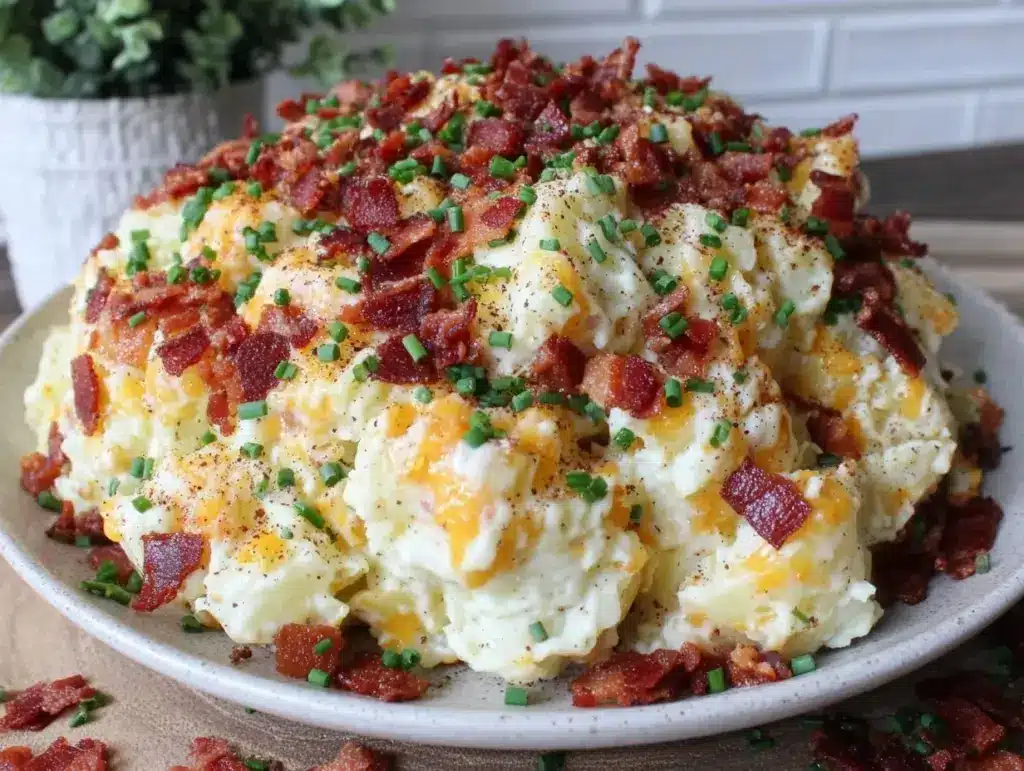 creamy loaded potato salad - featured image