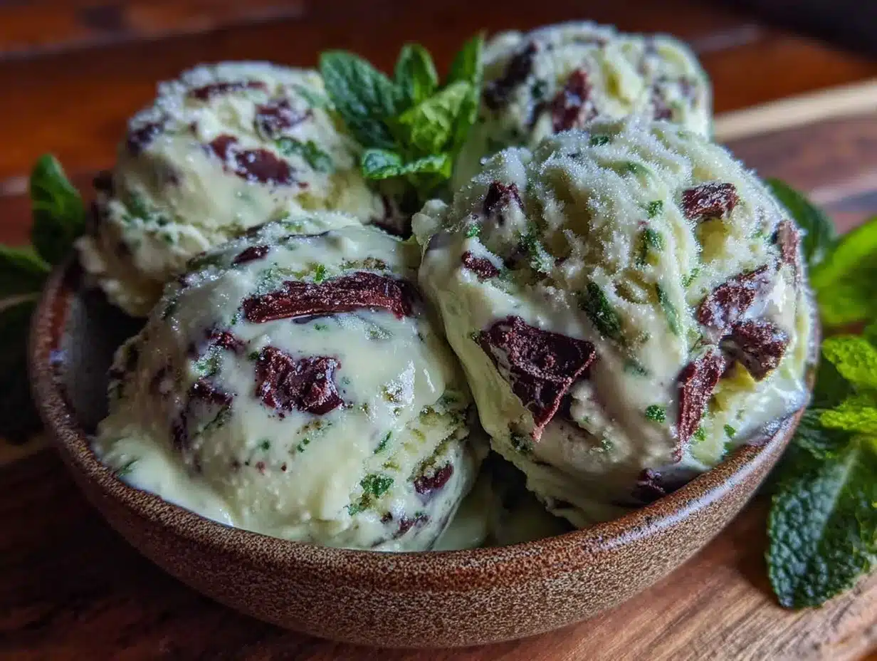 creamy mint chocolate chip ice cream preparation steps