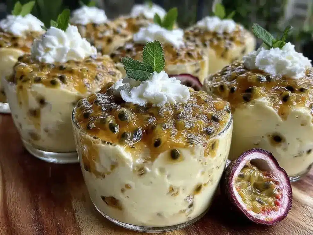 creamy passion fruit mousse cups - featured image