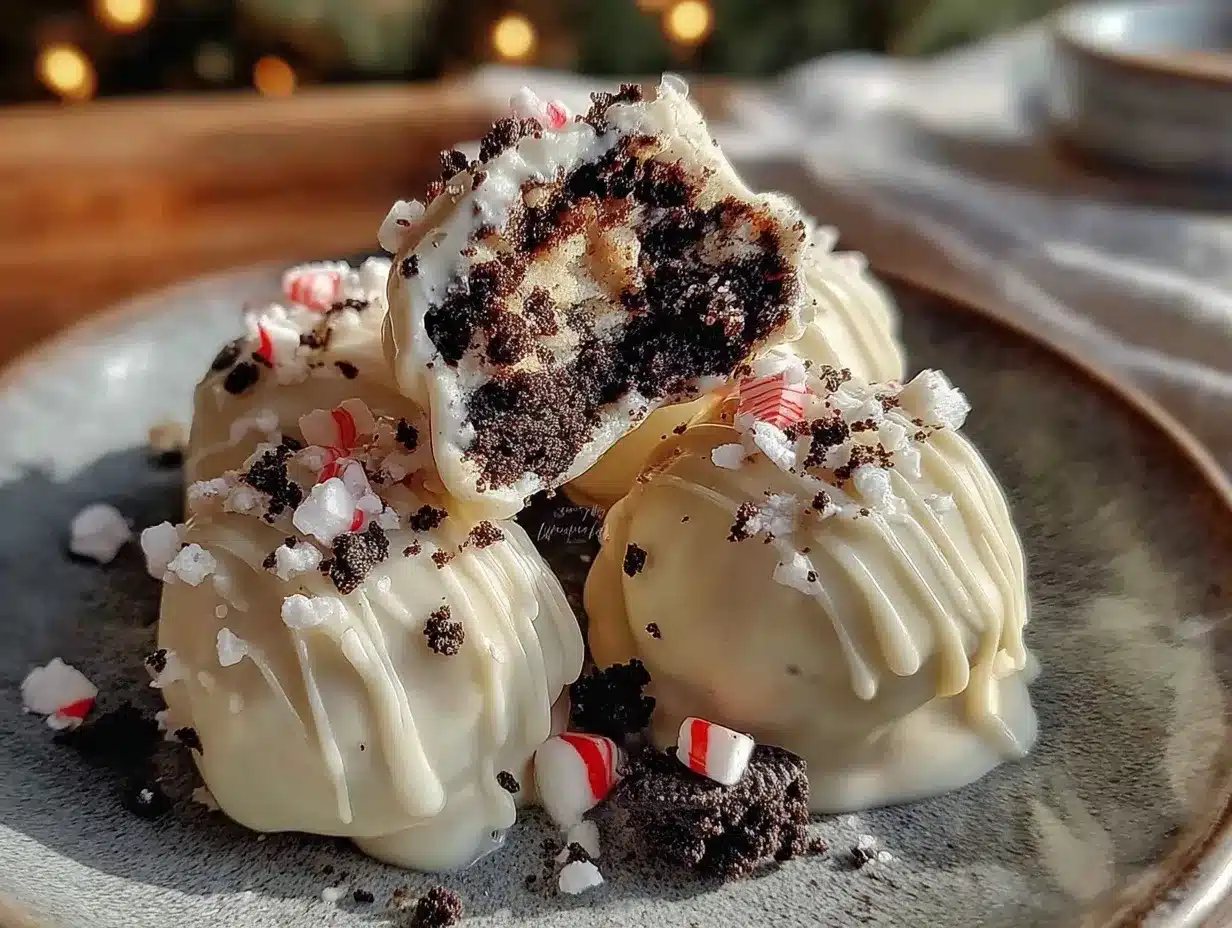 creamy peppermint Oreo balls preparation steps