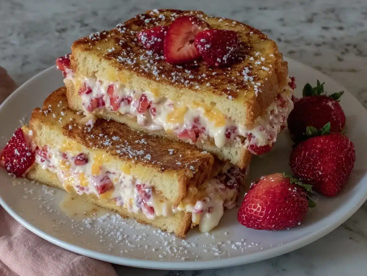 creamy stuffed French toast preparation steps