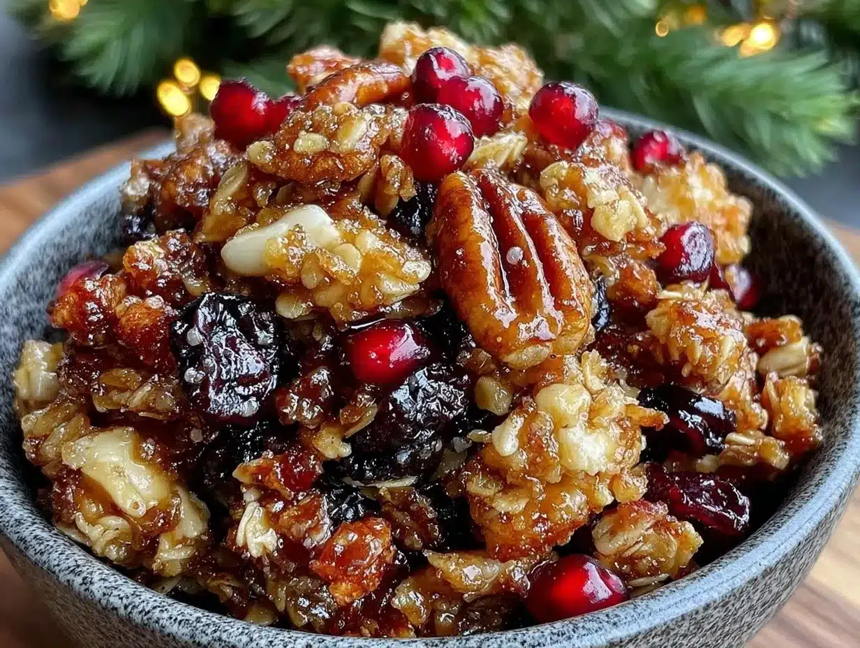 crispy holiday granola mix preparation steps