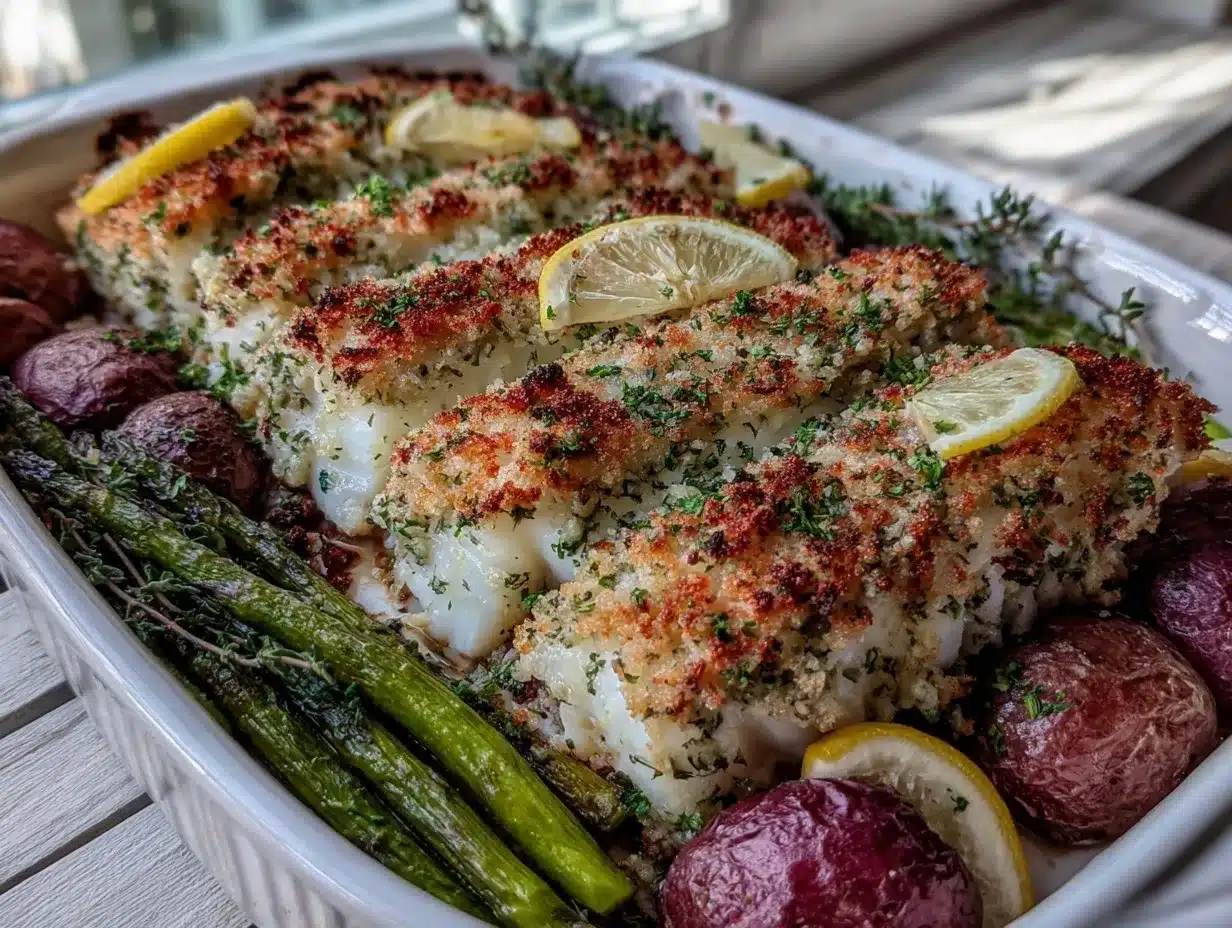 crispy lemon herb baked cod preparation steps