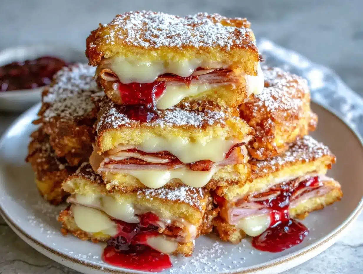 Crispy Monte Cristo Sandwich preparation steps