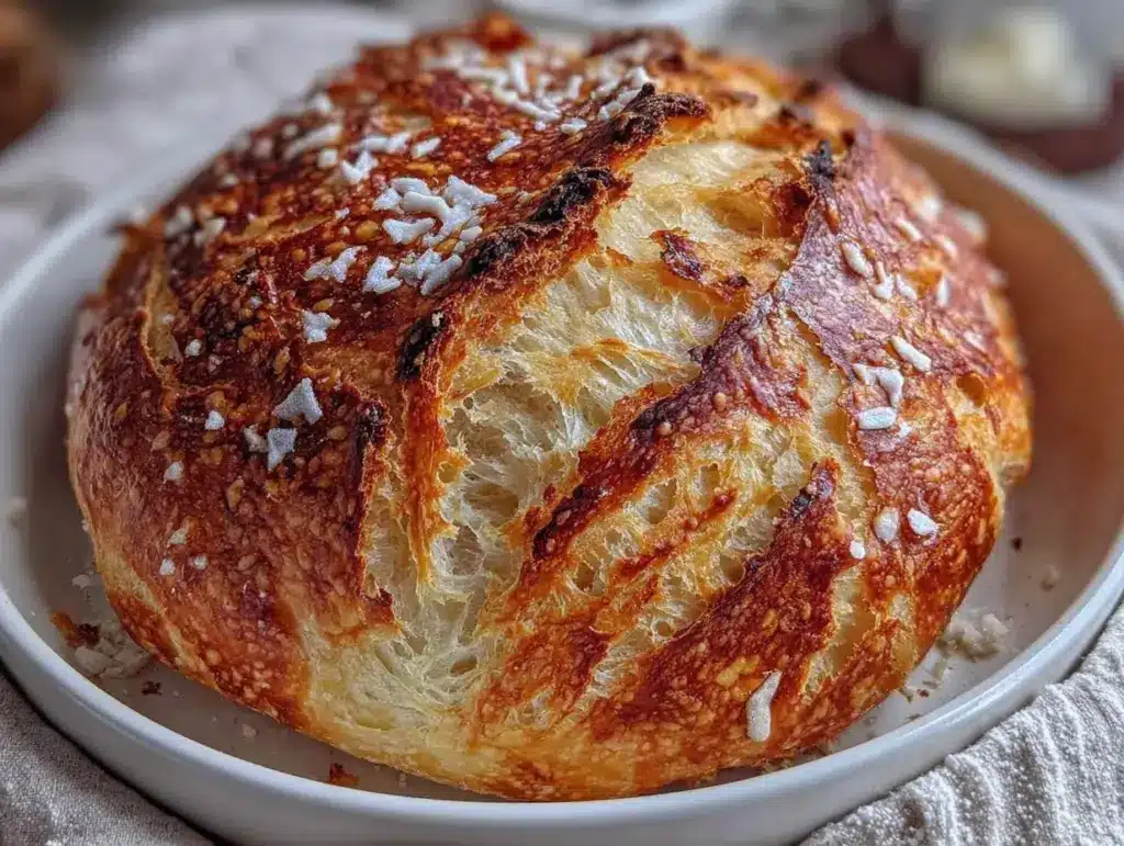 crispy no knead Dutch oven bread - featured image