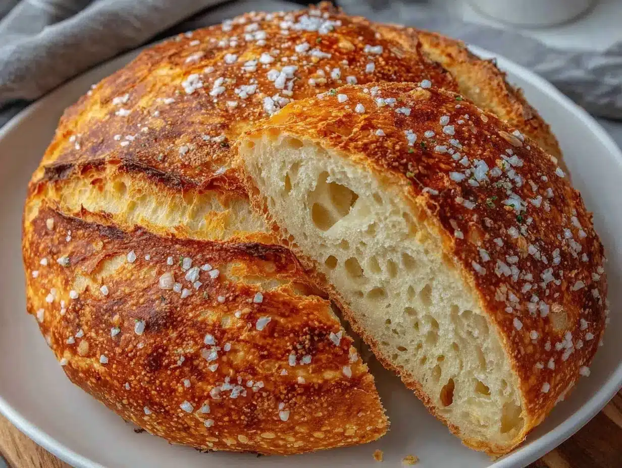 crispy no knead Dutch oven bread preparation steps