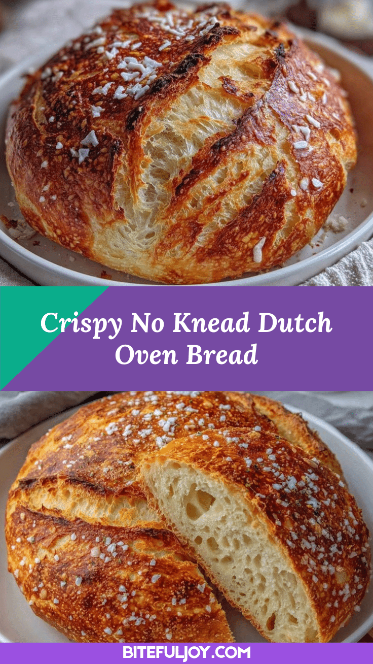 crispy no knead Dutch oven bread recipe
