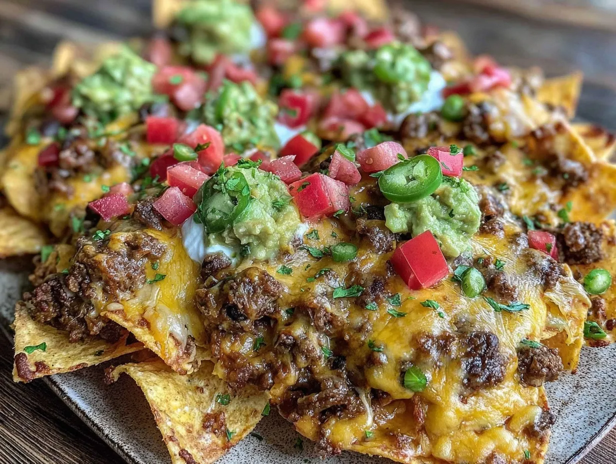 Crispy Taco Bar Nachos Supreme preparation steps