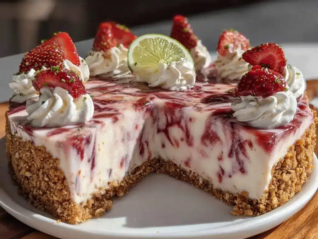 Frozen strawberry margarita pie - featured image