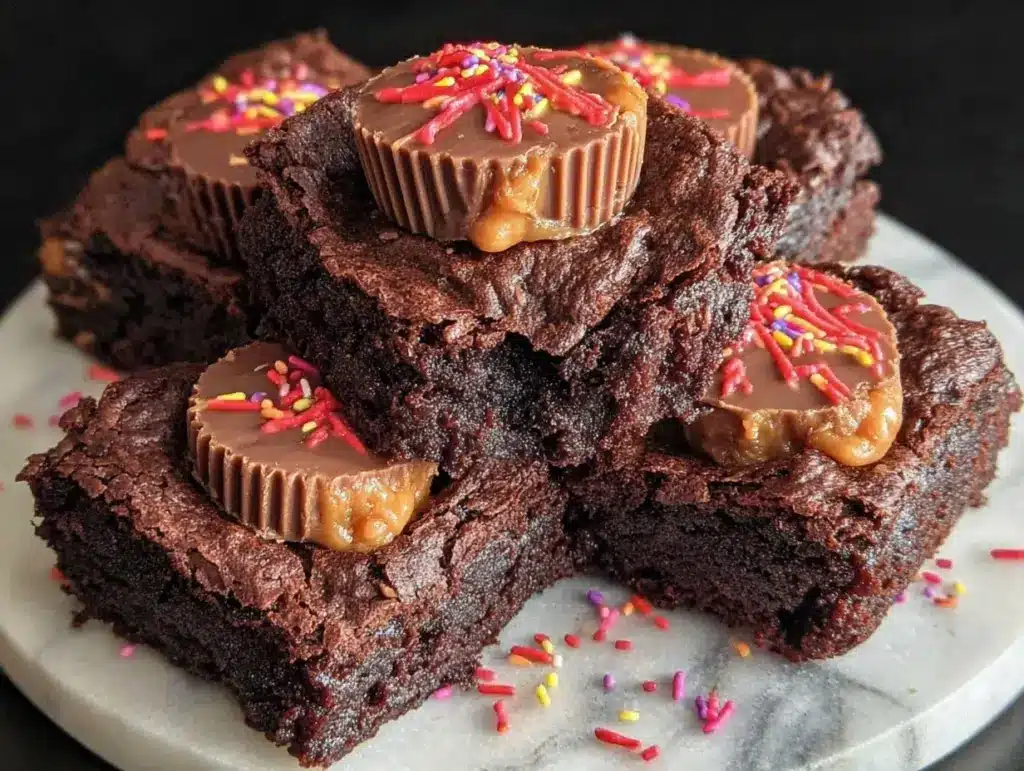 fudgy graduation hat brownies - featured image