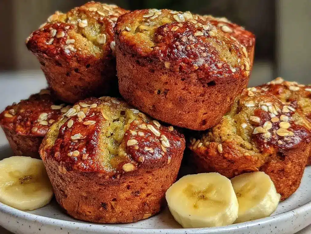 gluten free banana oat muffins - featured image