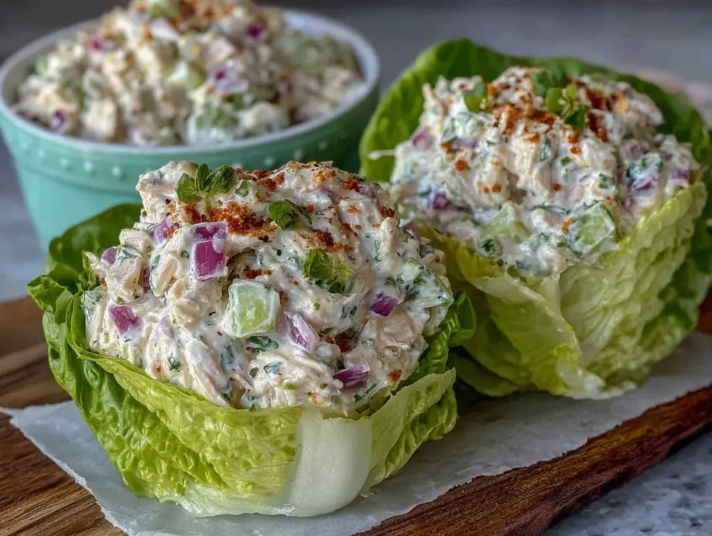 Greek Yogurt Chicken Salad Lettuce Wraps - featured image