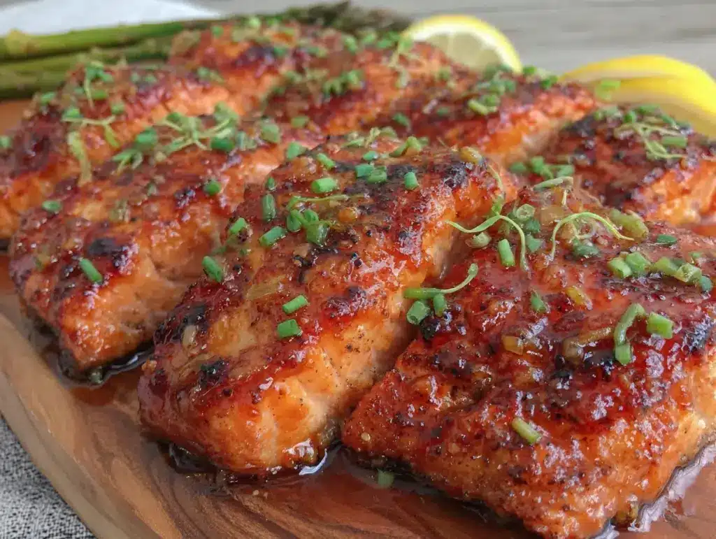 Grilled Bourbon Glazed Salmon - featured image