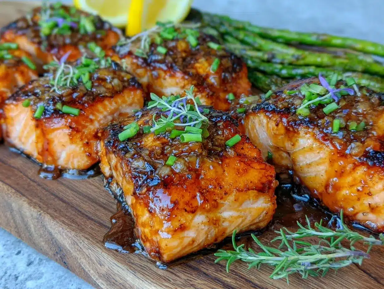 Grilled Bourbon Glazed Salmon preparation steps