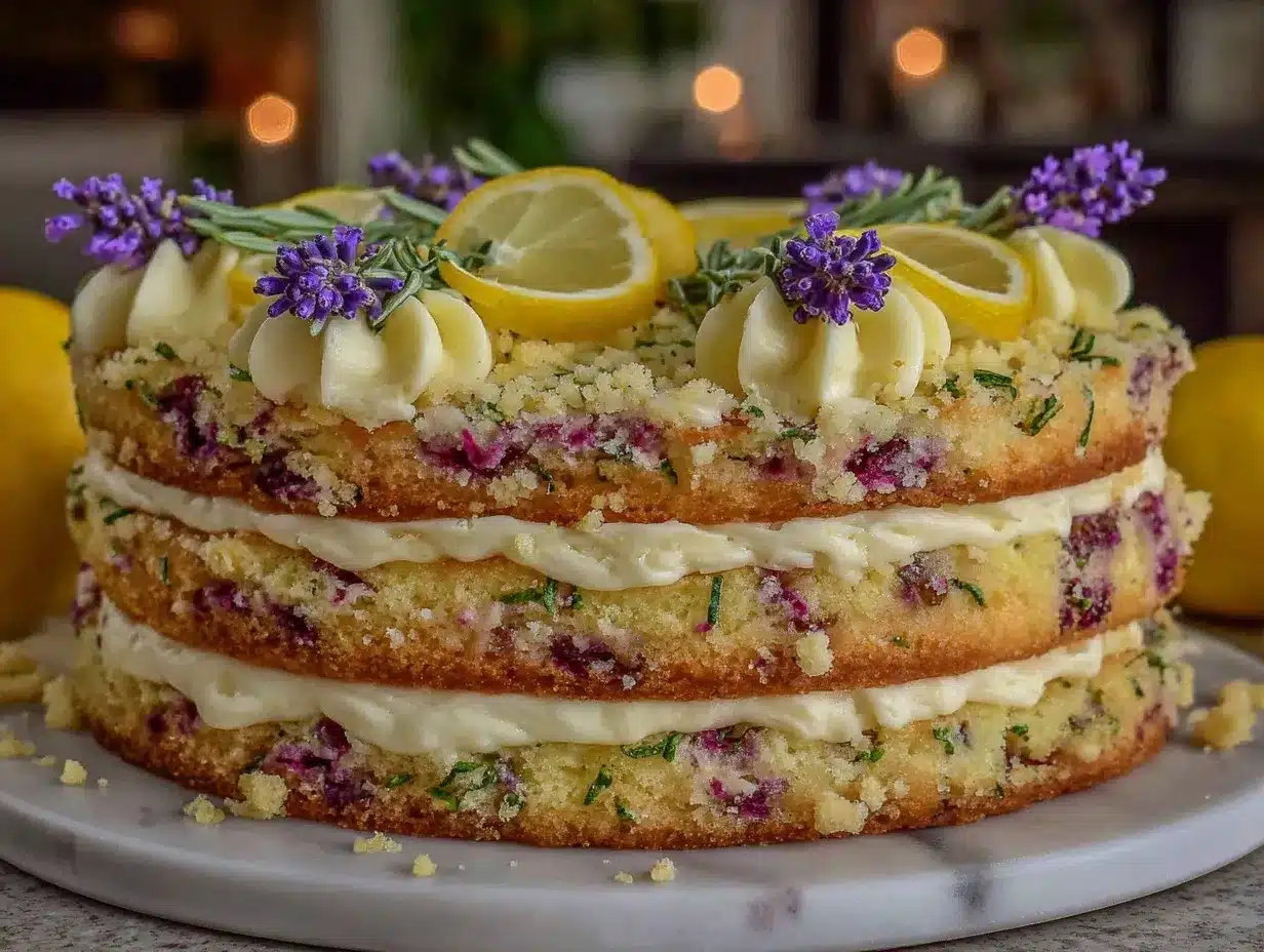 Lavender Lemon Layer Cake preparation steps