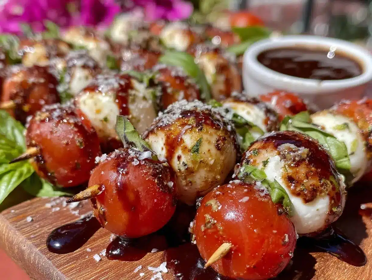 mini Caprese skewers preparation steps