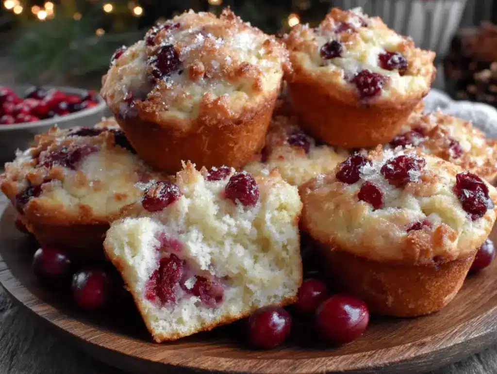 moist cranberry orange muffins - featured image
