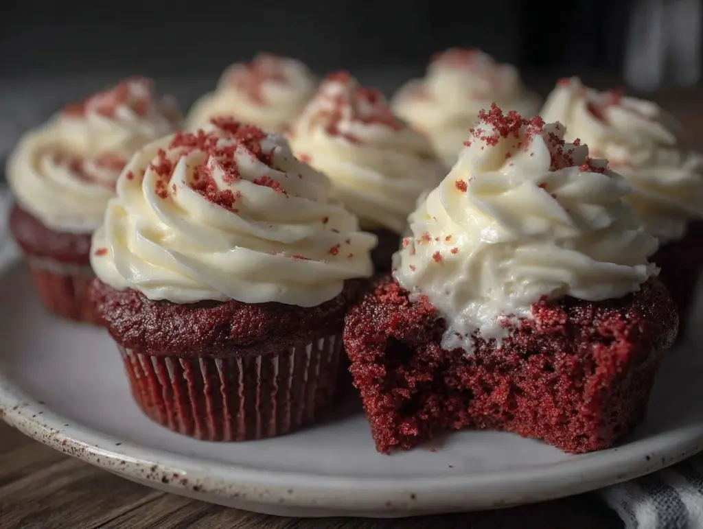 moist red velvet cupcakes - featured image