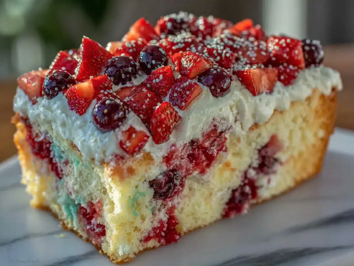 Patriotic Flag Poke Cake preparation steps