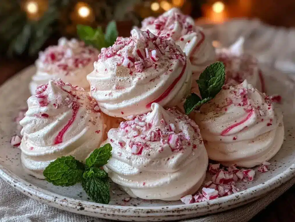 peppermint meringues recipe - featured image