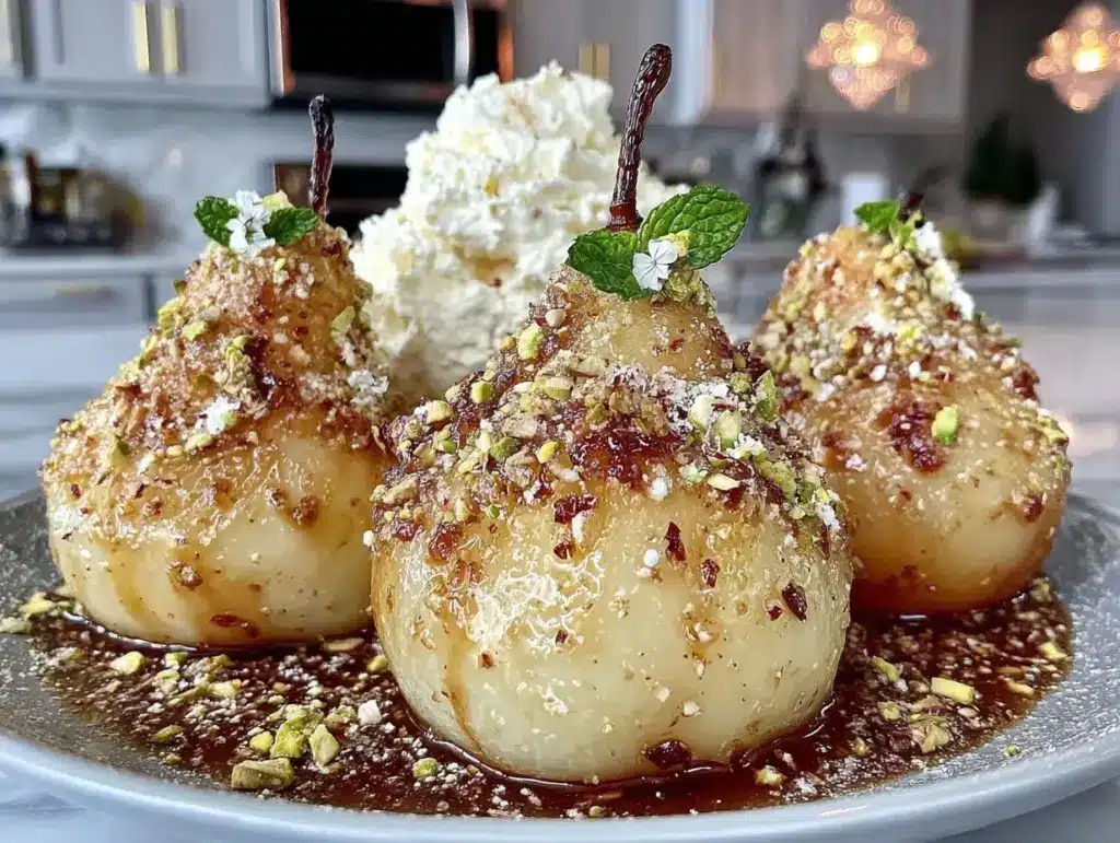 Prosecco poached pears - featured image