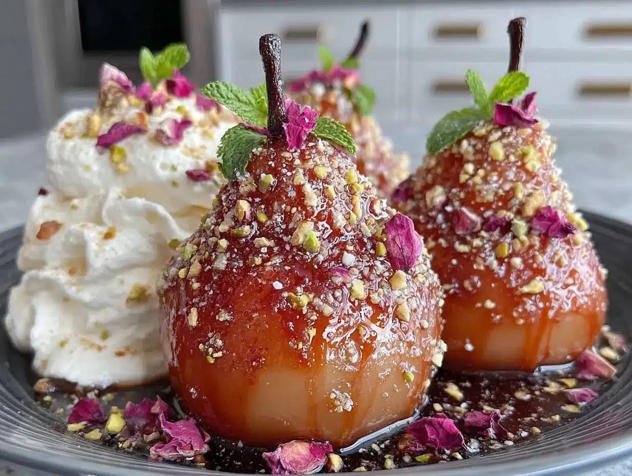 Prosecco poached pears preparation steps
