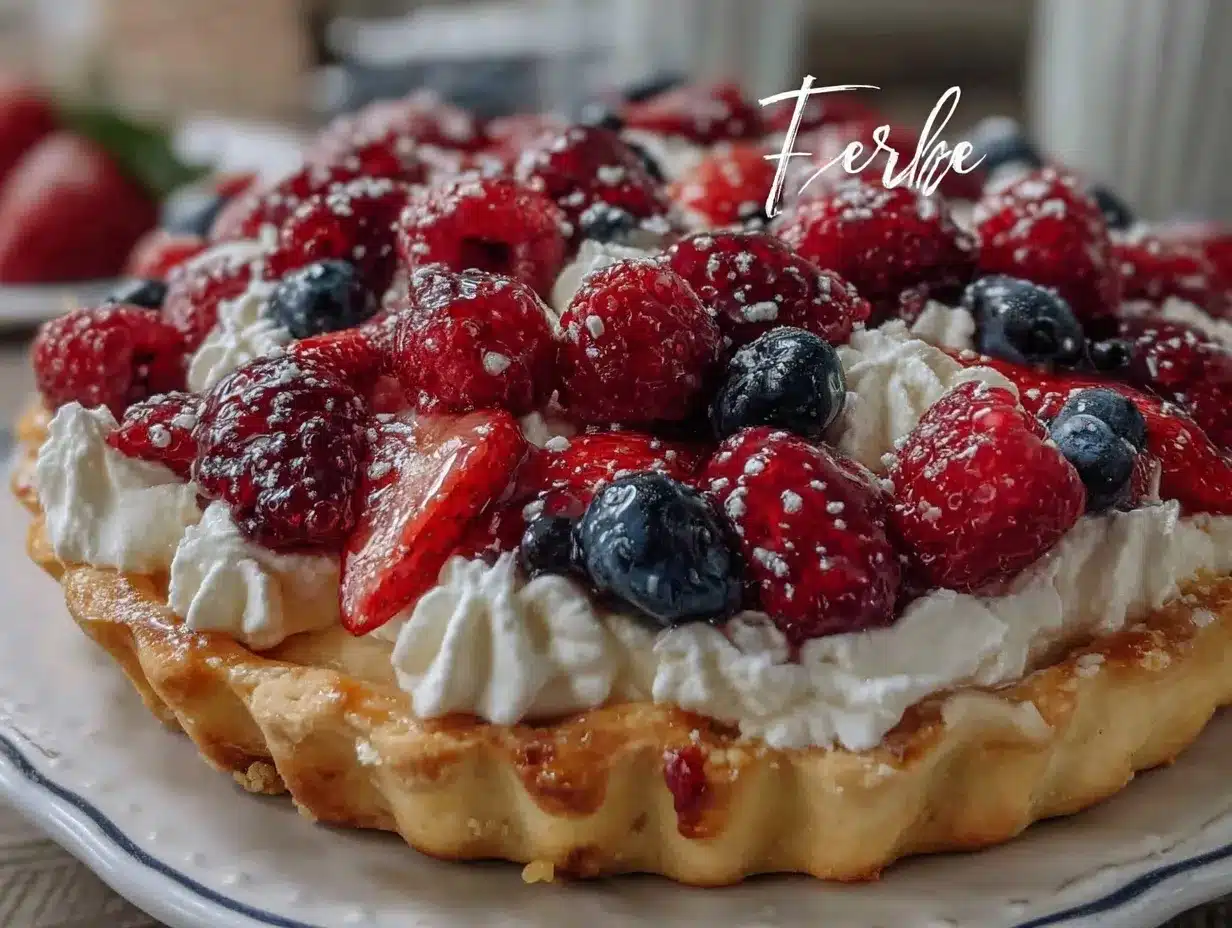 red white and blue fruit tart preparation steps