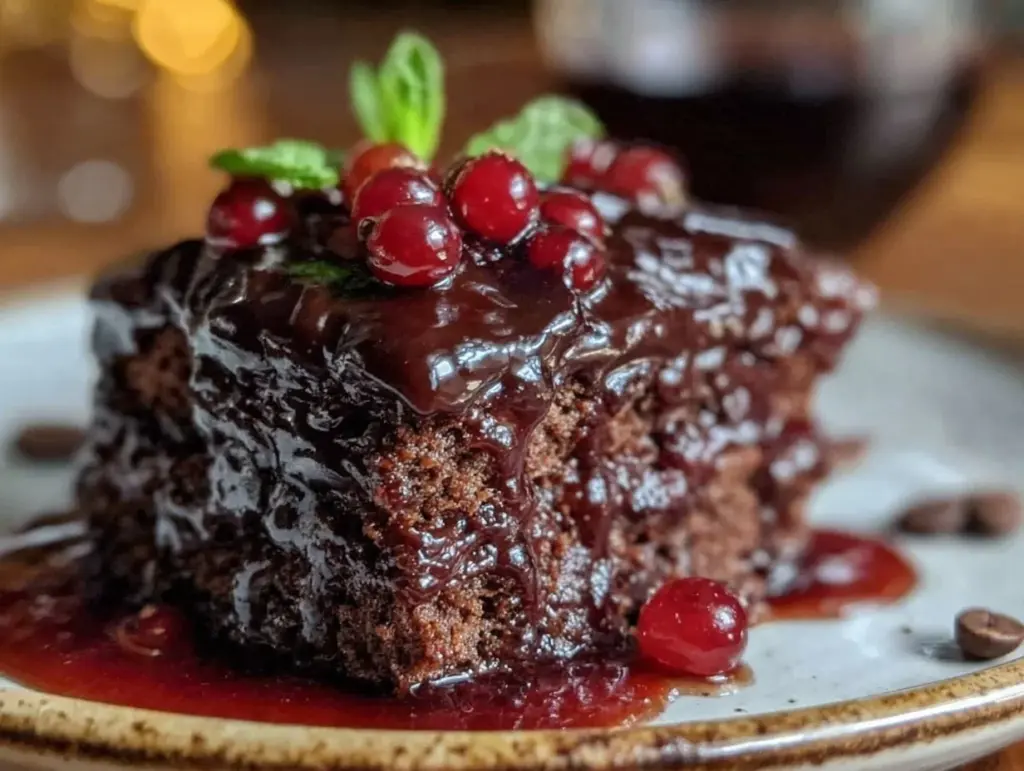 red wine chocolate cake - featured image