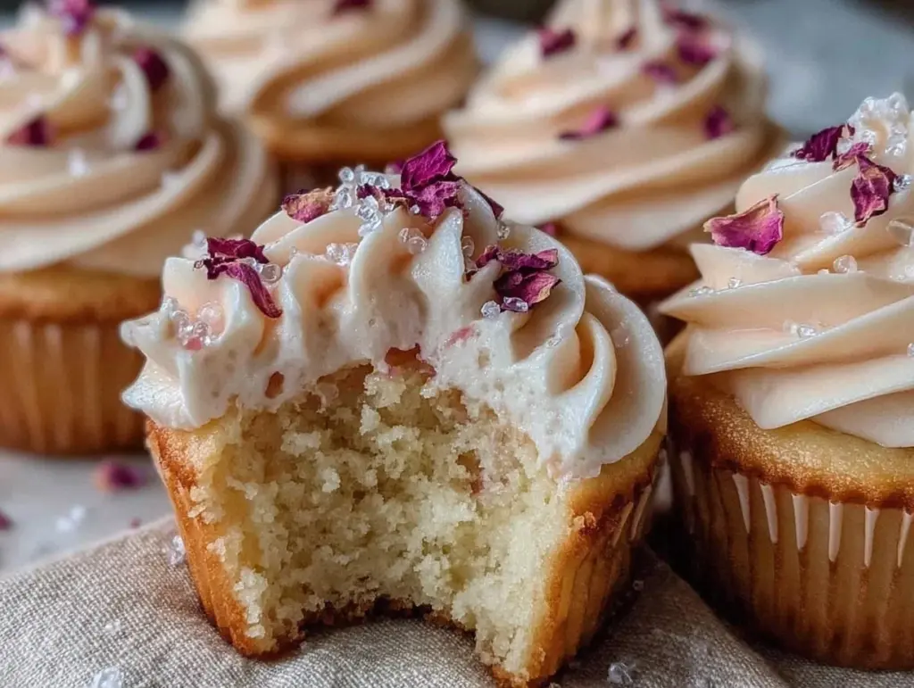 rose petal cupcakes - featured image