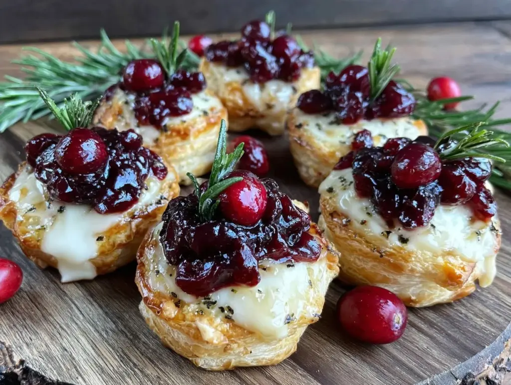 savory brie and cranberry bites - featured image