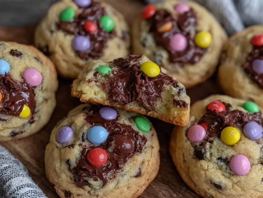 soft chewy Easter M&M cookies - featured image