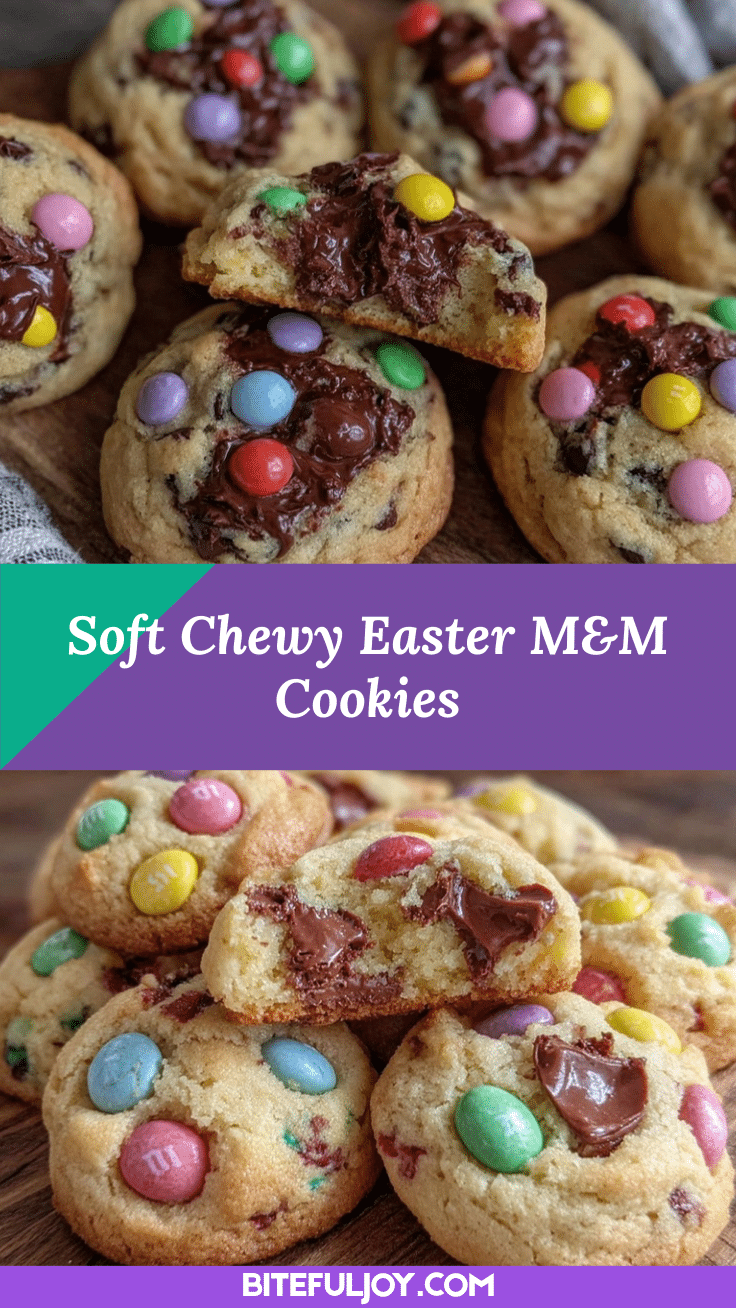 soft chewy Easter M&M cookies recipe