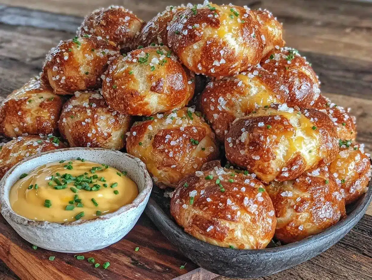 soft pretzel bites with beer cheese dip preparation steps