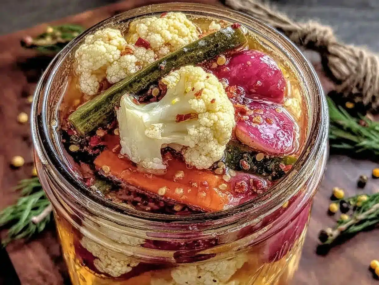tangy crisp pickled vegetables recipe preparation steps