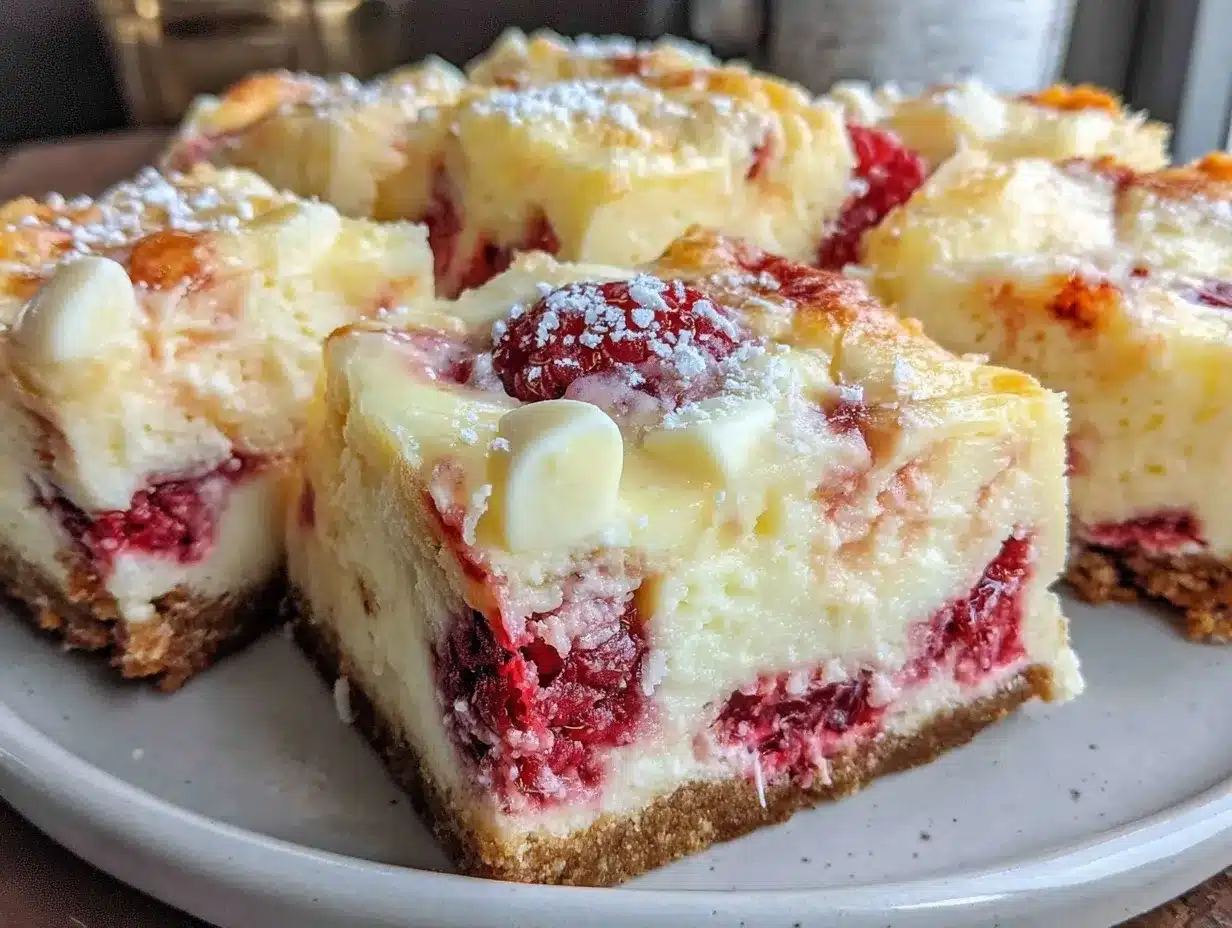 white chocolate raspberry cheesecake bars preparation steps