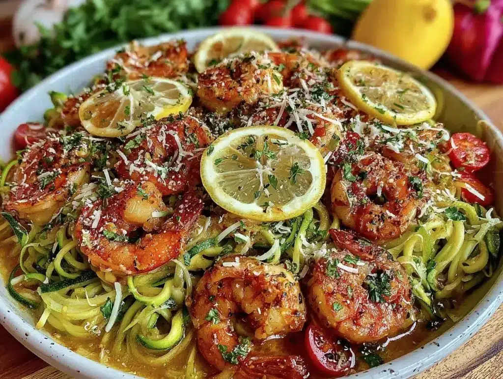 zucchini noodle shrimp scampi - featured image