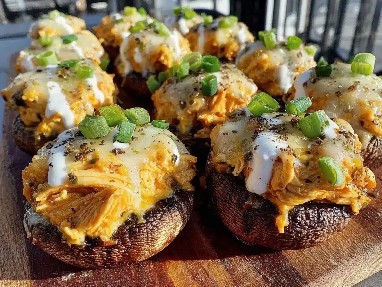 buffalo chicken stuffed mushrooms preparation steps
