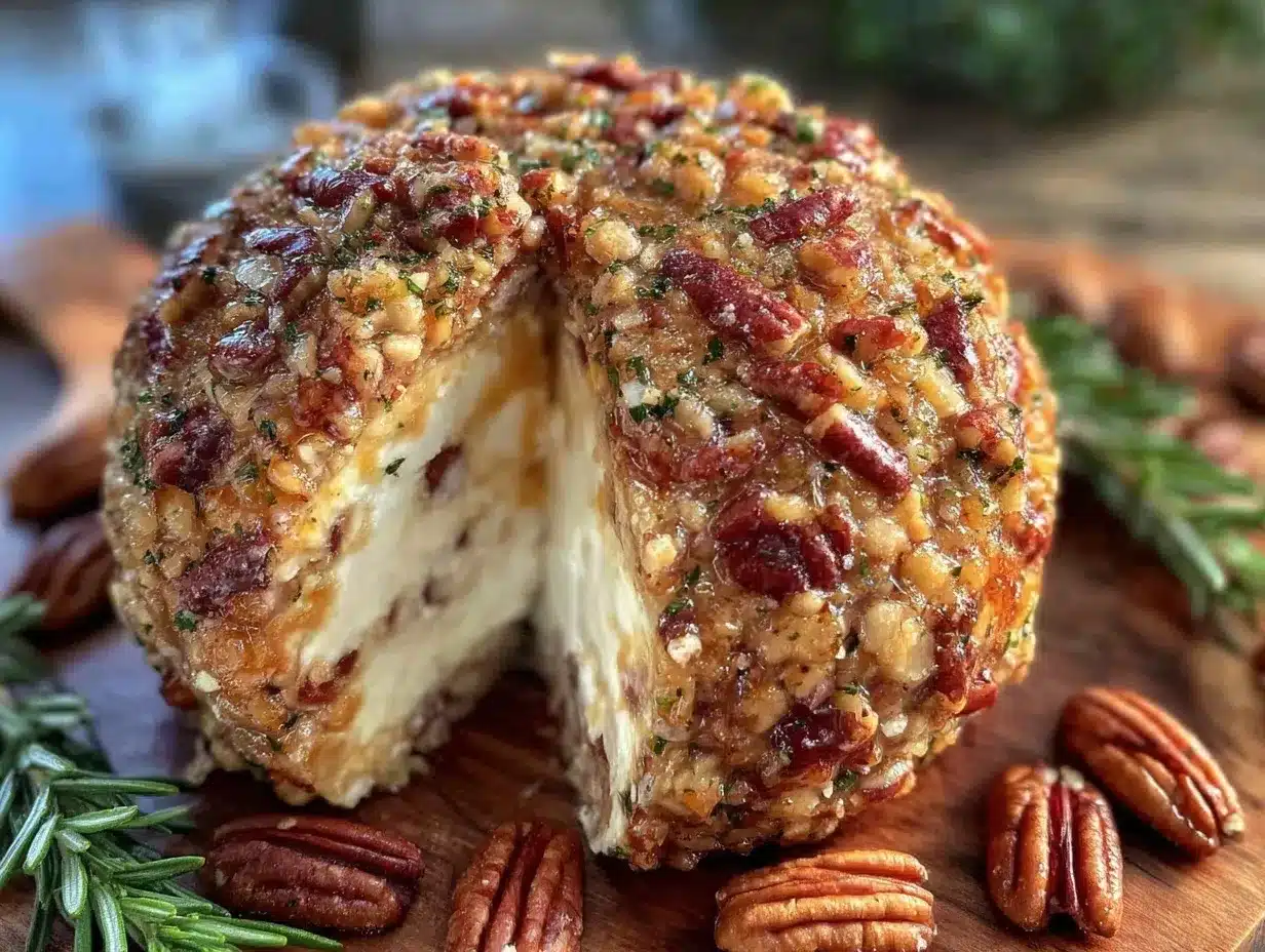 creamy cheese ball with pecans preparation steps