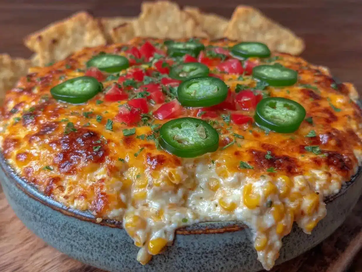 creamy hot corn dip with jalapeños preparation steps
