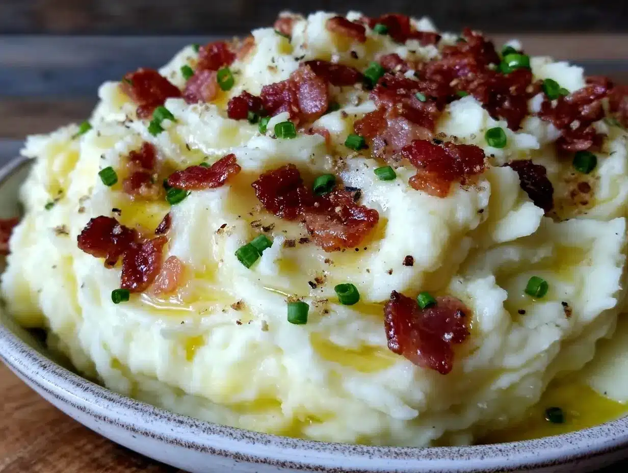 creamy loaded mashed potatoes with bacon preparation steps