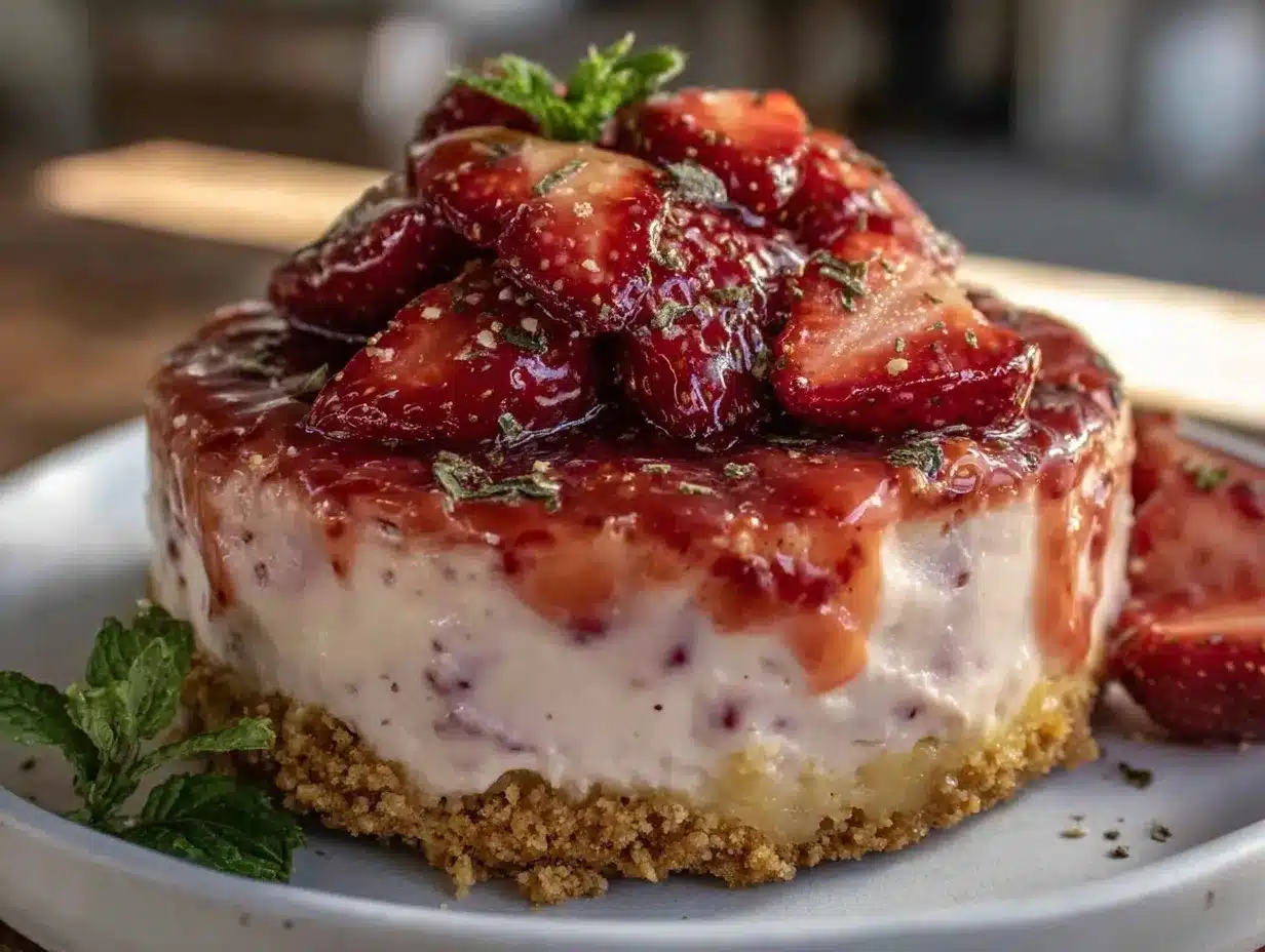creamy no-bake strawberry cheesecake delight preparation steps