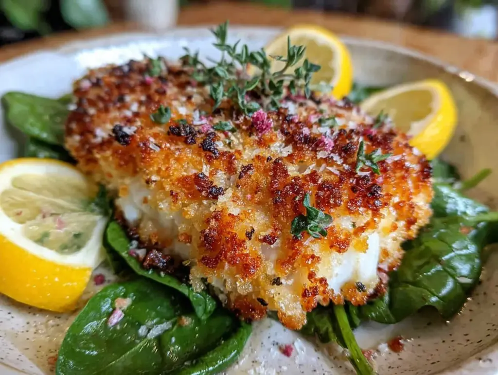 crispy baked parmesan crusted tilapia - featured image
