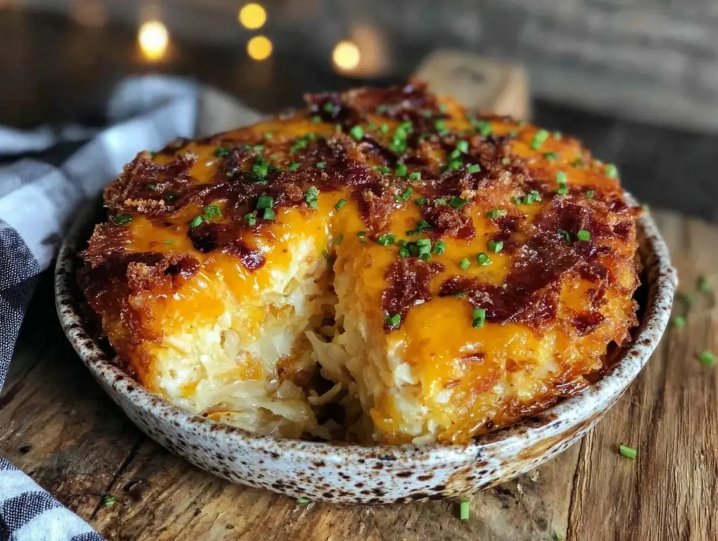 crispy cheesy hashbrown casserole - featured image