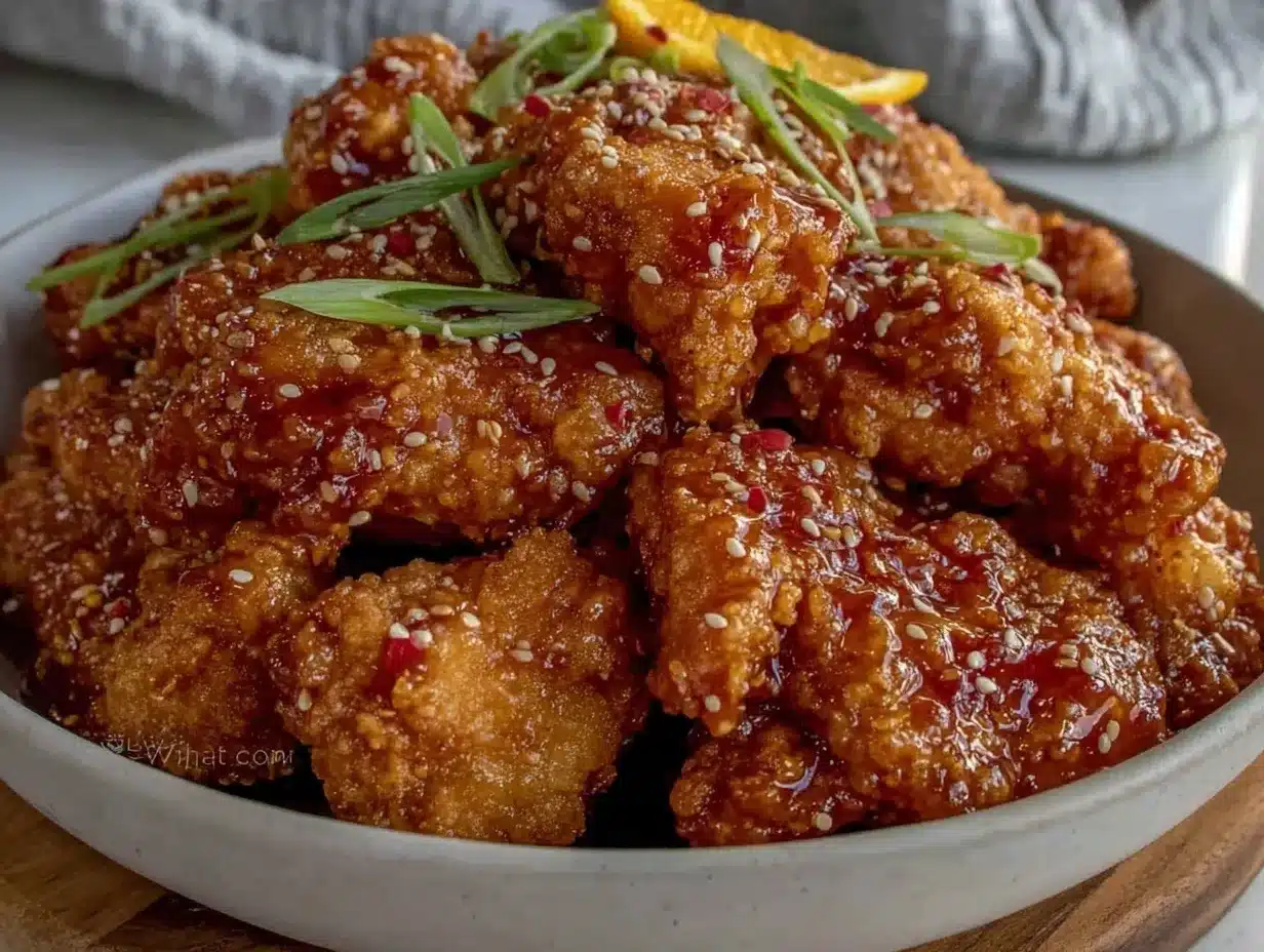 crispy Chinese orange chicken preparation steps
