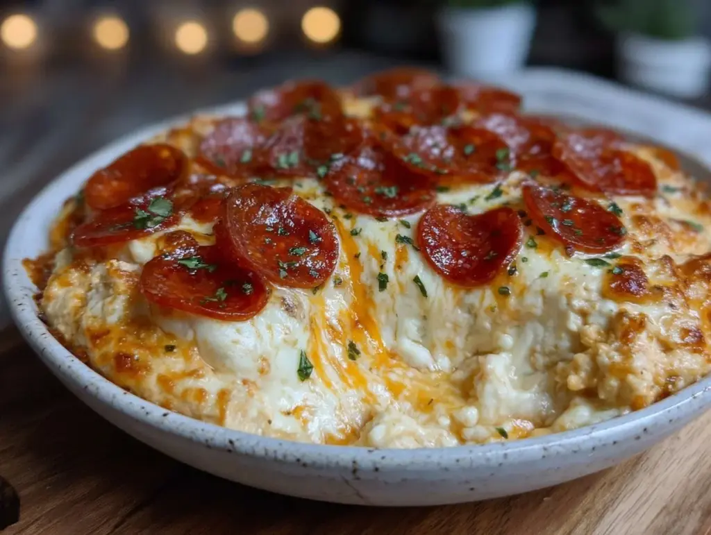 crispy pepperoni pizza dip - featured image