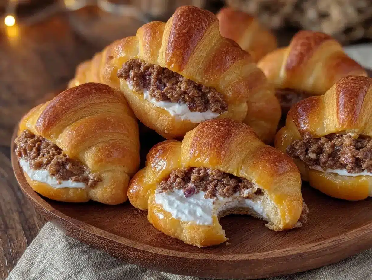crispy sausage cream cheese crescents preparation steps