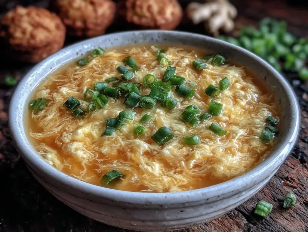 easy comforting egg drop soup - featured image
