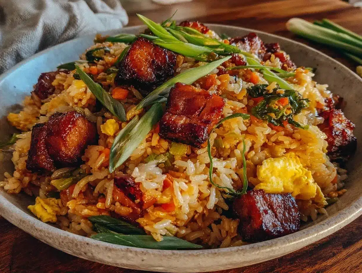 easy crispy pork fried rice preparation steps